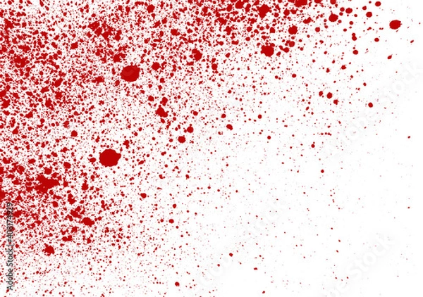 Obraz Blood splashed isolated on white background