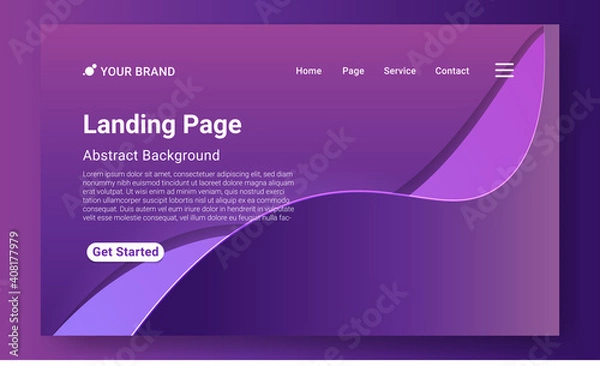 Obraz Landing Page Website Template Vector. Abstract colorful gradient. Design for website and mobile, Business Interface, Landing Web Page.