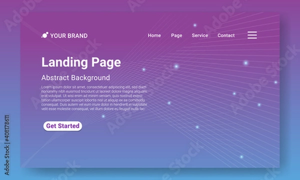 Obraz Landing Page Website Template Vector. Abstract colorful gradient. Vector illustration concepts of web page design for website and mobile website development. Easy to edit and customize.