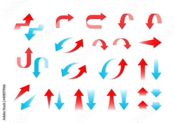 Obraz 矢印　アップ　ダウン　イラスト　グラデーション　アイコンセット