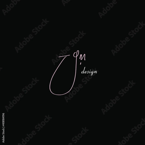 Fototapeta gm design initial logo isolated black