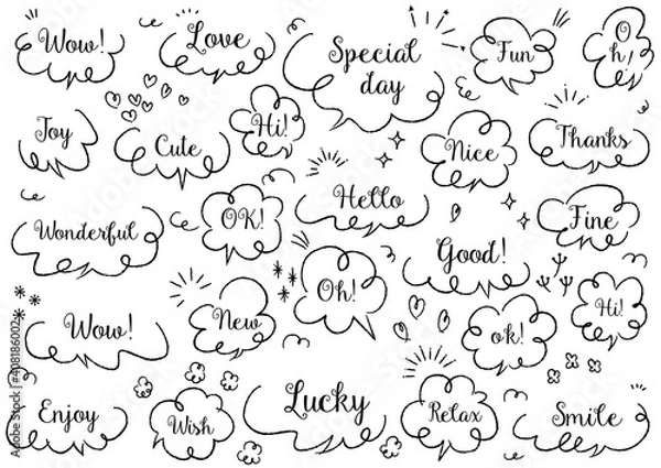 Fototapeta 手描きの吹き出しセット