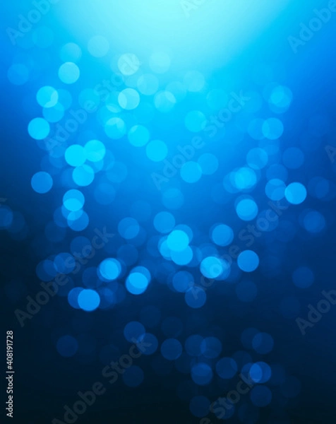 Fototapeta abstract blurred defocused blue bokeh light background