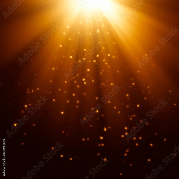 Fototapeta abstract festival gold particle confetti starburst light background