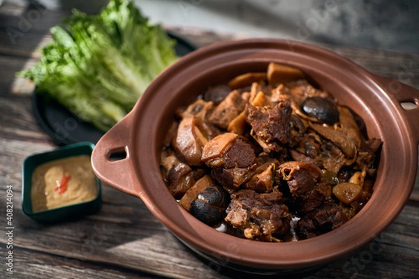 Fototapeta Lamb Stew with bean curd sheet