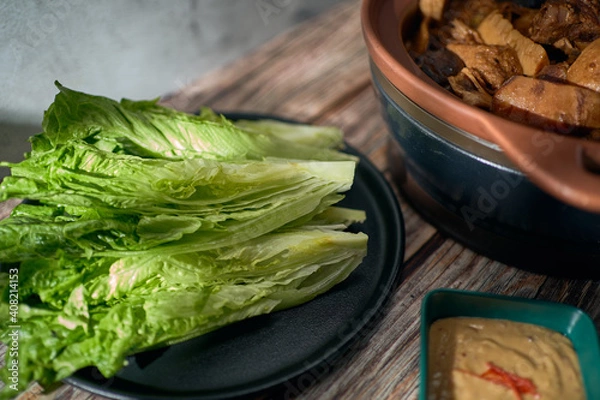 Fototapeta Lamb Stew with bean curd sheet