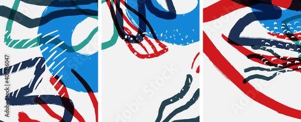 Fototapeta Social media abstract backgrounds. Abstract hand drawn doodles. Vector illustration for covers, banners, flyers