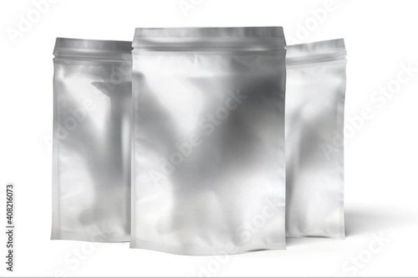 Fototapeta Sachet pouch foil mock up - 3d rendering