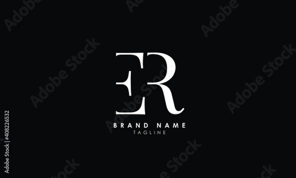 Obraz Alphabet letters Initials Monogram logo ER, RF, R and E, Alphabet Letters RE minimalist logo design in a simple yet elegant font, Unique modern creative minimal circular shaped fashion brands