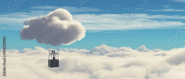 Obraz Surreal balloon over clouds