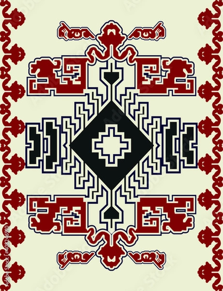 Obraz best selling traditional patterns, fabric textile fashions, vintage, retro design, anatolian, mesopotamian, carpet and rug 