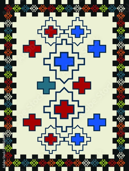 Obraz best selling traditional patterns, fabric textile fashions, vintage, retro design, anatolian, mesopotamian, carpet and rug 
