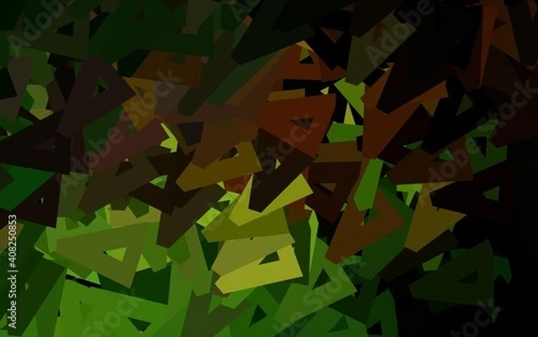 Fototapeta Dark Green, Yellow vector layout with lines, triangles.