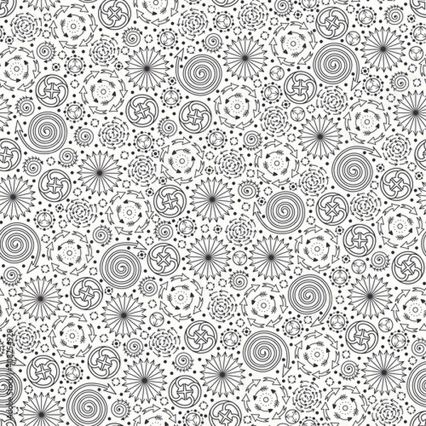 Fototapeta Black and white seamless pattern with arrows