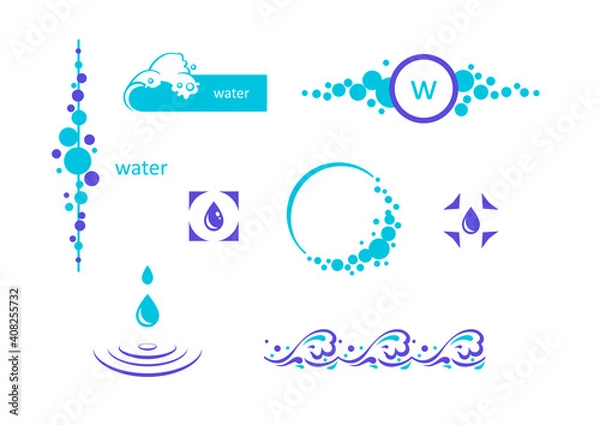 Obraz Water - vector icons set on white background.
