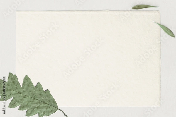 Obraz Dried leafy psd on paper card background