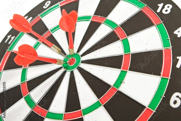 Obraz Trois fléchettes au centre de la cible