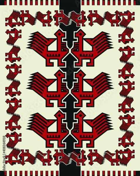 Obraz best selling traditional patterns, fabric textile fashions, vintage, retro design, anatolian, mesopotamian, carpet and rug 