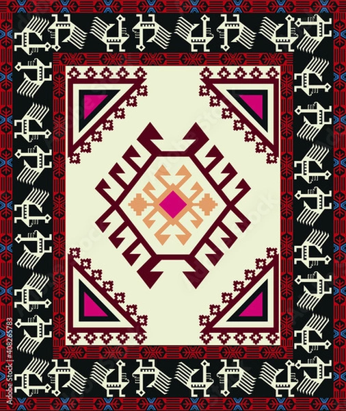 Obraz best selling traditional patterns, fabric textile fashions, vintage, retro design, anatolian, mesopotamian, carpet and rug 