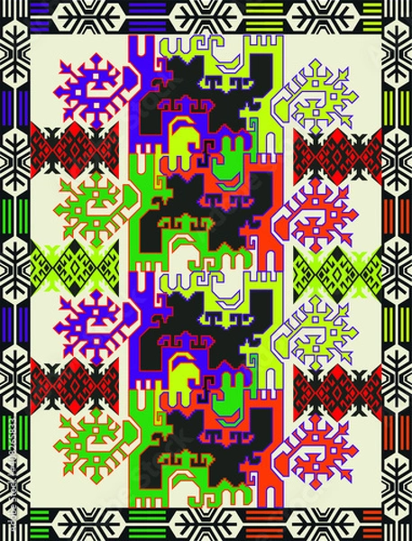 Obraz best selling traditional patterns, fabric textile fashions, vintage, retro design, anatolian, mesopotamian, carpet and rug 