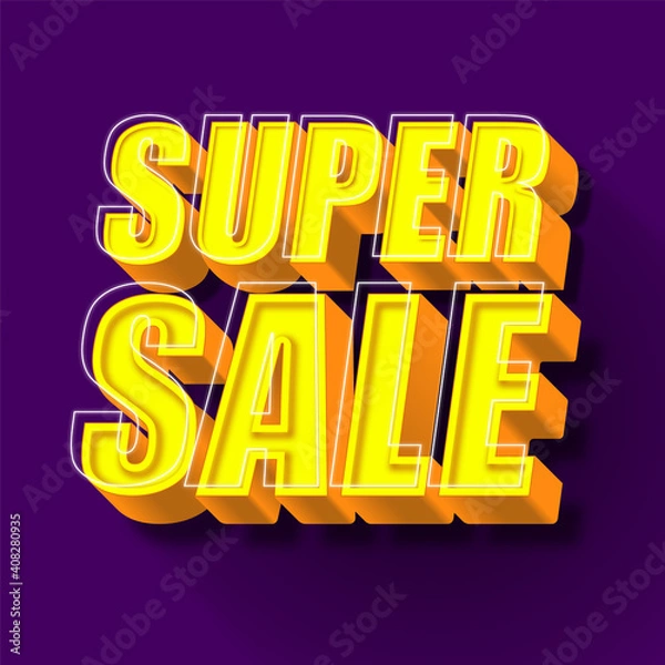 Obraz Super Sale  3D text style effect template