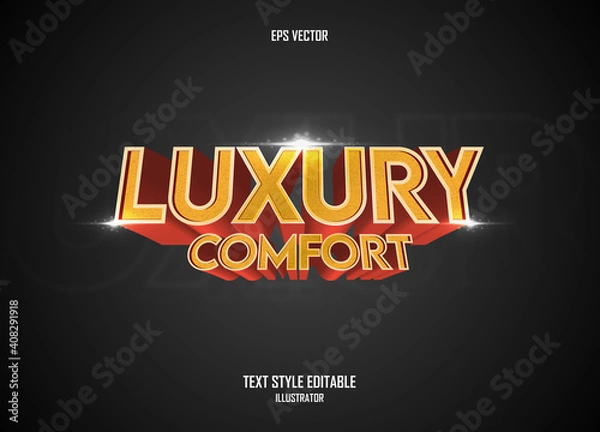 Obraz Luxury Comfort 3D text style effect template

