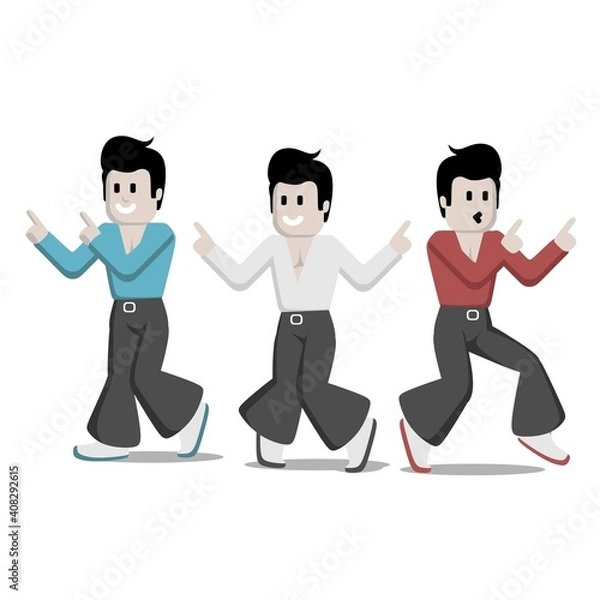 Obraz funny retro dancing cartoon boy