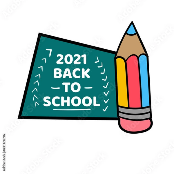 Obraz doodle pencil drawing 2021 go to school
