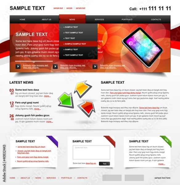Obraz Editable Website Template 4. Color variant 2