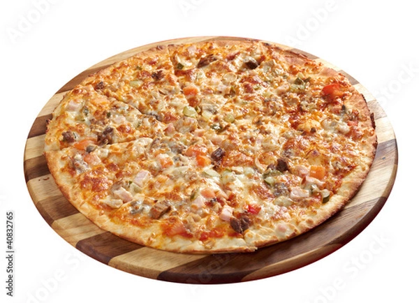 Fototapeta Pizza with beef and pork