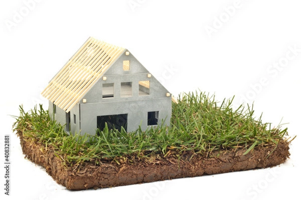 Obraz Rohbau mit Wiese