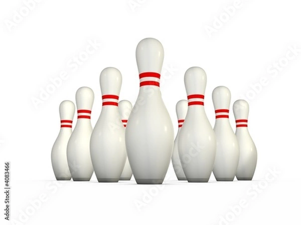 Obraz Ten isolated bowling pins