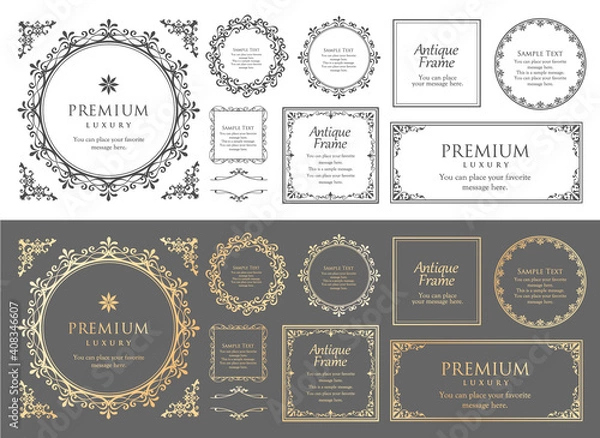 Fototapeta ウエディングフレーム　ビンテージ　アンティーク　ゴージャス　レトロ　ガーリー　ラグジュアリー　セット