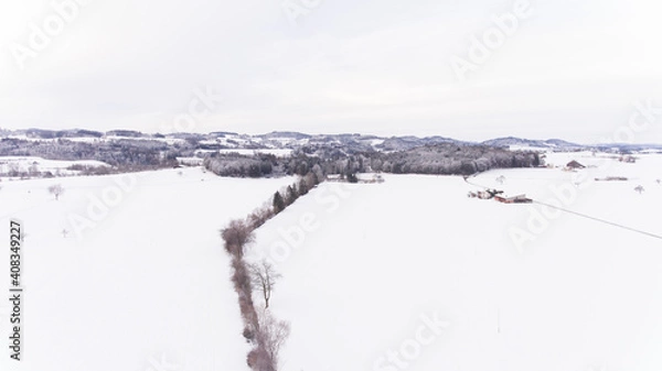 Obraz Bach in verschneiter Landschaft