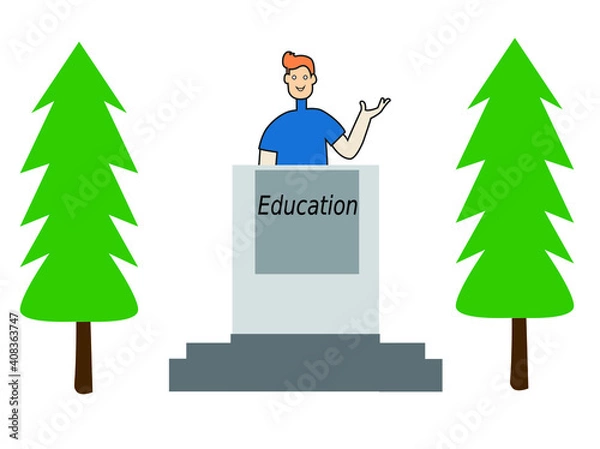 Obraz man with a sign