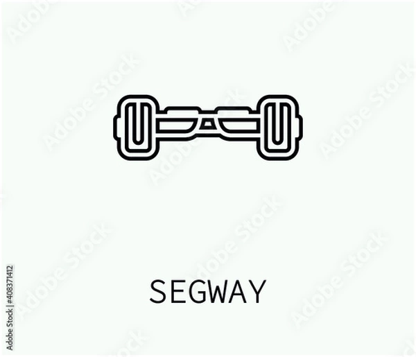 Fototapeta segway vector icon.  Editable stroke. Symbol in Line Art Style for Design, Presentation, Website or Apps Elements, Logo. Pixel vector graphics - Vector