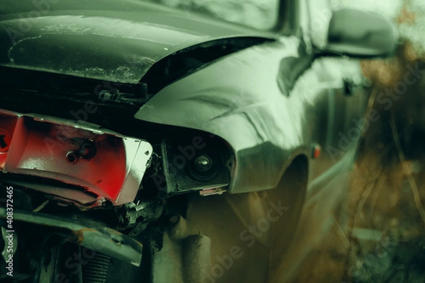 Obraz Broken Car In Post Apocalyptic City