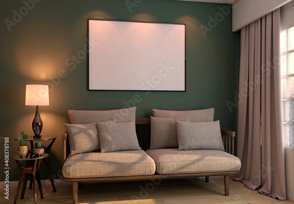 Fototapeta Poster in Living Room Mockup