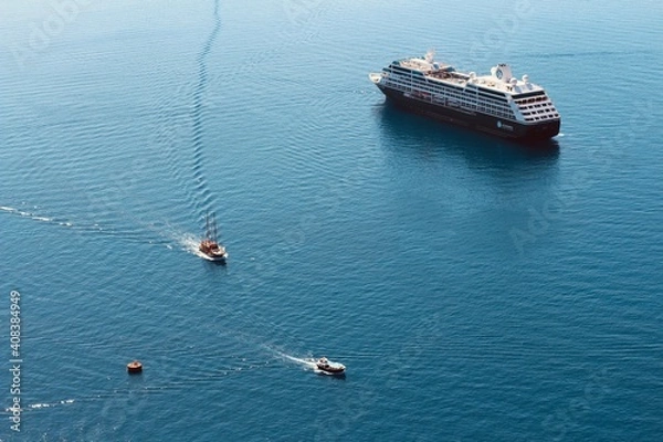 Obraz Barcos Santorini
