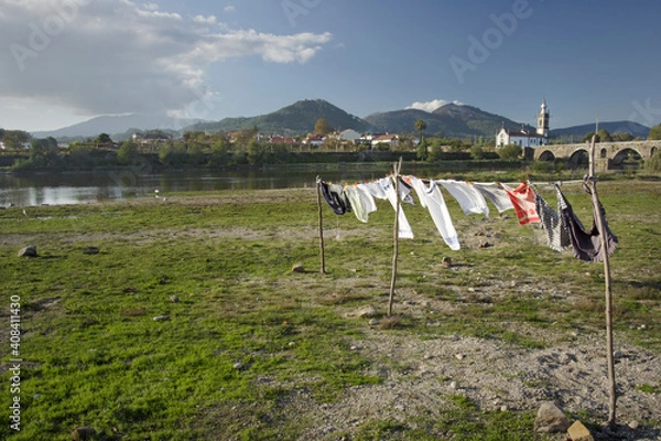 Obraz Clothes drying on the river banks