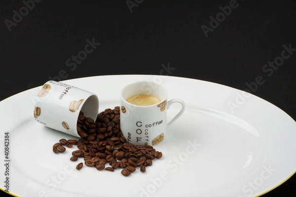 Obraz Coffee and coffee bones