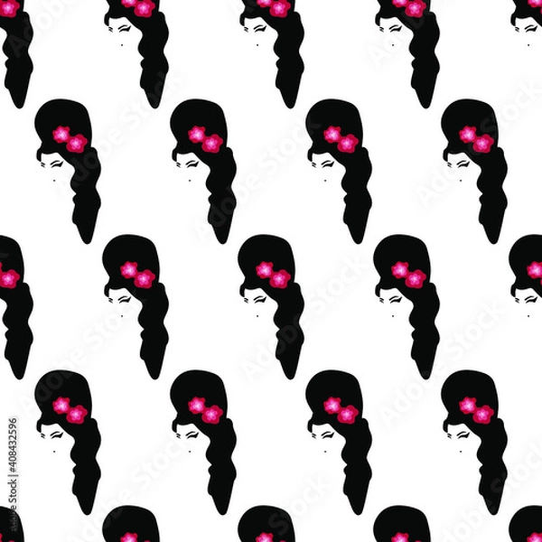 Obraz Amy Winehouse. Seamless vector illustration.
