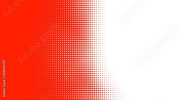 Obraz Dots halftone red white color pattern gradient texture with technology digital background. Dots pop art comics style.