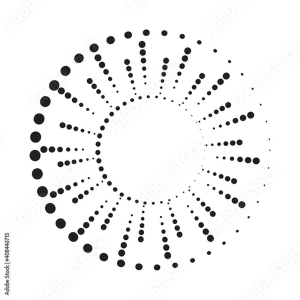 Fototapeta Vector halftone illustration. Stylish hipster illustration with rays from dots halftone. Stock image. EPS 10.