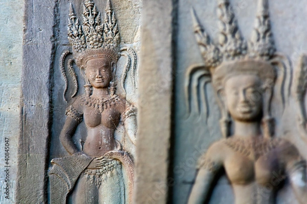 Obraz carved apsara dancers