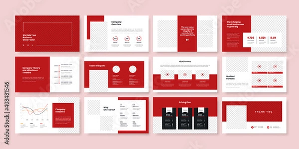 Fototapeta Business minimal slides presentation template