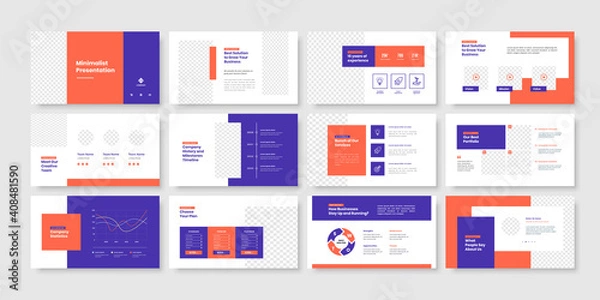 Fototapeta Business minimal slides presentation template