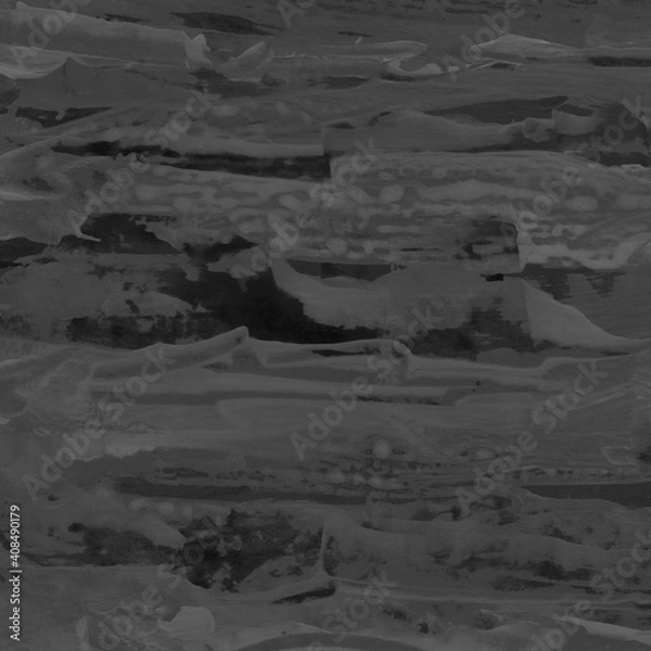 Fototapeta Modern contemporary acrylic background. Black texture made with a palette knife. Abstract painting on paper. Mess on the canvas.