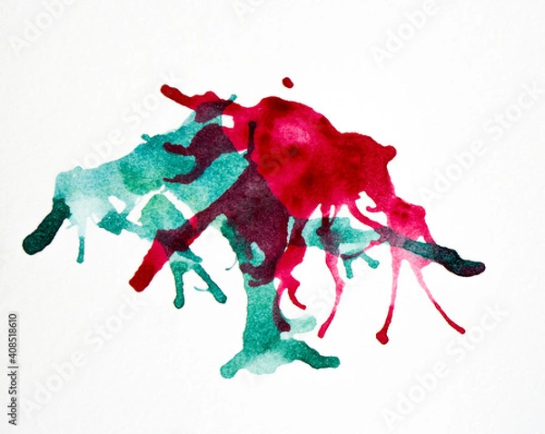 Obraz Colorful watercolor splashes on the white background