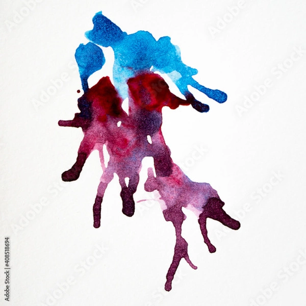 Obraz Colorful watercolor splashes on the white background